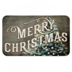 Stupell Industries Vintage Merry Christmas Greeting Printed Anti-Fatigue Floor Mat, design by Kim Allen, 30"x18" - 1 of 4