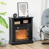 HOMCOM 27" Electric Fireplace with Mantel, Replaceable Fireplace Insert Heater with Realistic Log and Flame Effect, Remote, Black - 2 of 4