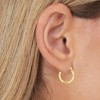 14k Yellow Gold 2mm Diamond Cut & Polished Tube Hoop Earrings - 2 of 3