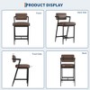 Bar Stools Set of 2 - 27" Counter Height,  Upholstered with Armrests & Footrest for Kitchen Island & Home Bars - 4 of 4