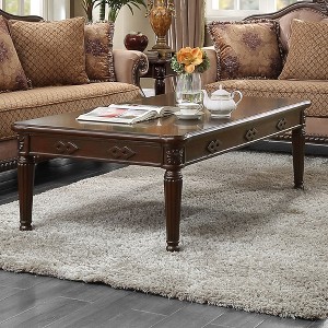 59" Coffee Table with Turned Legs, Easy Assembly, Durable Surface for Living Room and Lounge - 1 of 4