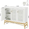 Tribesigns Modern Sideboard Buffet Cabinet, 45" Kitchen Storage Cabinet with 3D Printed Shell Finish and Adjustable Shelves for Living Room - 3 of 4