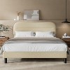 Queen Size Bed Frames with Headboard Upholstered Bed Frame Teddy Soft Boucle Fabric bedframes Soft Cloud Marshmallow Shape Upholstered Headboard - 2 of 4