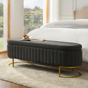 Bernardo Modern Tufted Storage Bench with Metal Legs|ART OF LIVING DESIGNS - 1 of 4