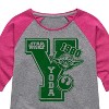 Girls' - Star Wars - Yoda Letterman Shirt Tail Raglan Graphic T-shirt - 2 of 3