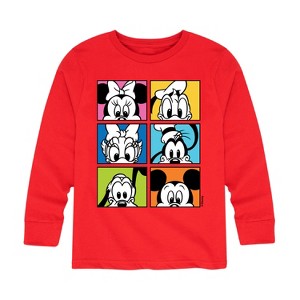 Boys' - Disney - Mickey Friends Grid Long Sleeve Graphic T-Shirt - 1 of 4