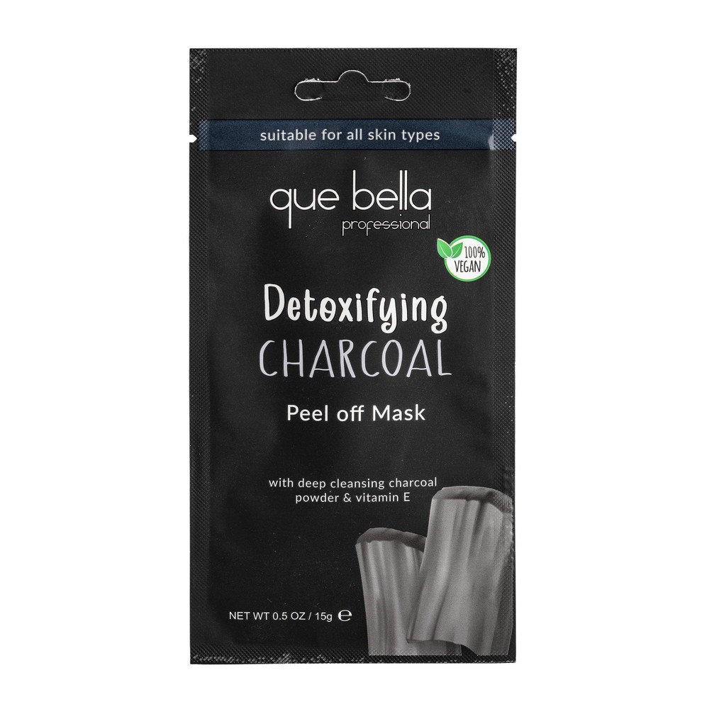 Que Bella Professional Detoxifying Charcoal Black Peel off Mask - 0.5oz 72 