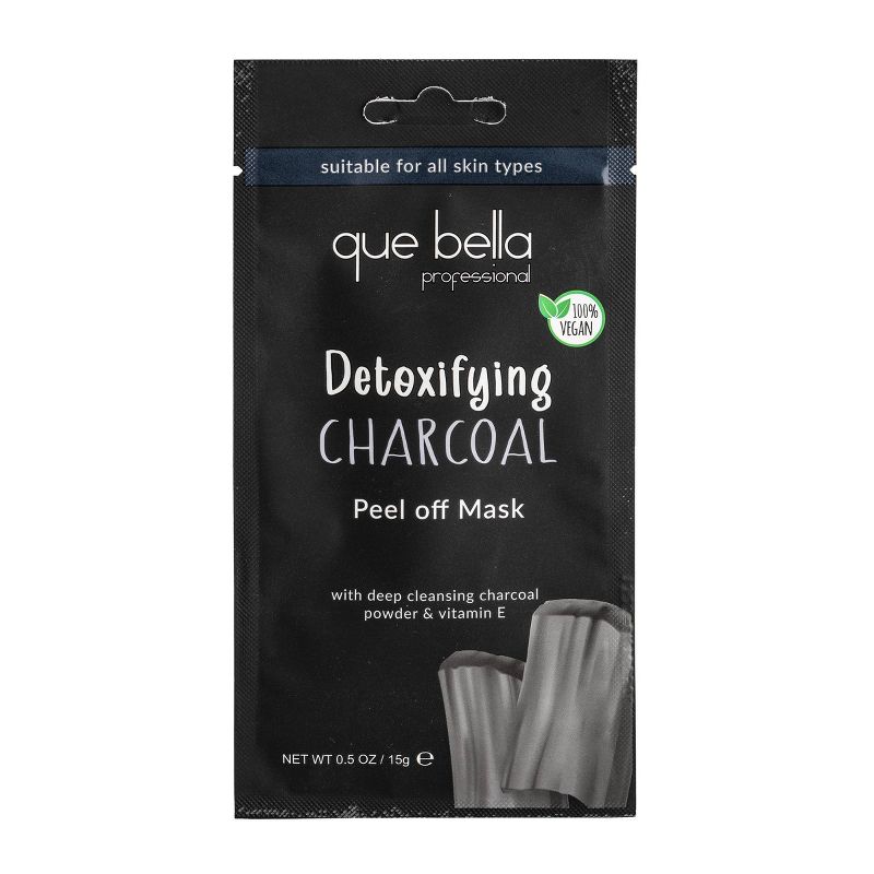 Que Bella Detoxifying Charcoal Peel off Mask - 0.5oz, 1 of 9