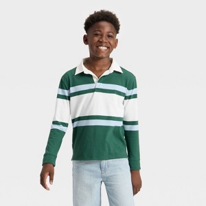 Boys' Long Sleeve Chest Striped T-Shirt - Cat & Jack™ - 1 of 3