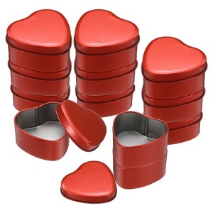 Unique Bargains Heart-Shaped Tinplate Candy Candle Cookie Storage Boxes 12 Pcs 2.95" x 2.76" x 1.38" - 1 of 4