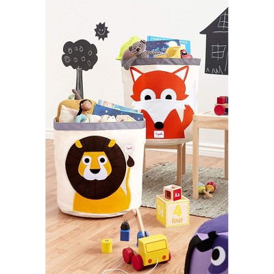 3 Sprouts UBNLIO Canvas Storage Bin Laundry and Toy Basket for Baby and Kids, Lion