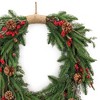 Melrose Mixed Pine Cone Berry Wreath 30"H - 2 of 2