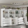 FUFU&GAGA Modular Kitchen Pantry Cabinet Dining Room Sideboard with Lighting and Glass Doors - 2 of 4