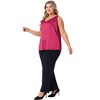 Agnes Orinda Women's Plus Size Silky Satin V Neck Casual Sleeveless Summer Basic Tank Tops - 3 of 4