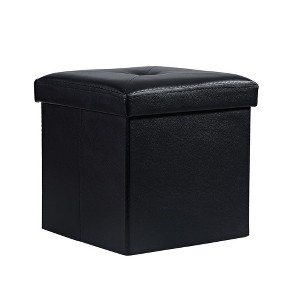 VECELO Folding Storage Ottoman Bench, Versatile Shoestool & Footstool, Bedroom Bench with Storage, Holds up to 660 lb - 1 of 4