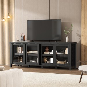 Modern TV Stand for 65 Inch - Entertainment Center with Storage Cabinet, 4 Sliding Glass Doors, Mid Century Media Console Table for Living Room - 1 of 4