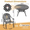 7-Piece Cast Aluminum Outdoor Dining Set with Red Cushions, Round Table & Stackable Chairs - for Patio, Backyard - 4 of 4