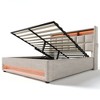 Sapphtopaz Bed Frame with Upholstered Headboard Wood Platform Bed with Hydraulic Storage, LED and USB Beds for Apartment, Bedroom - 3 of 4