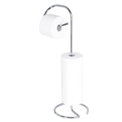 Loo Toilet Caddy with Integrated Toilet Tissue Roll Reserve and Dispensing Arm Chrome - Better Living Products
