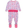 RuffleButts SoftSnooze Baby Girls Ruffle One Piece Footie Pajama - 2 of 4
