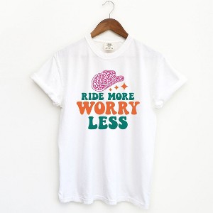 Simply Sage Market Women's Ride More Worry Less Short Sleeve Garment Dyed Tee - 1 of 2