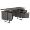 Vynxaria Weathered Grey 2-drawer Floating Top Office Desk - 3 of 4
