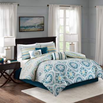 Leslie Reversible Cotton Sateen Comforter Set 7pc : Target