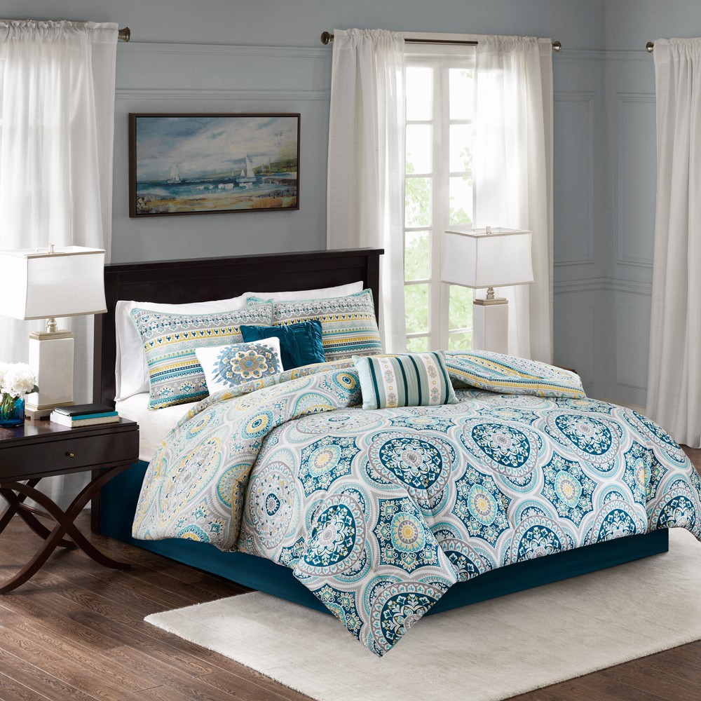 UPC 086569896902 product image for Navy Corynn Reversible Comforter Set Queen 7pc | upcitemdb.com