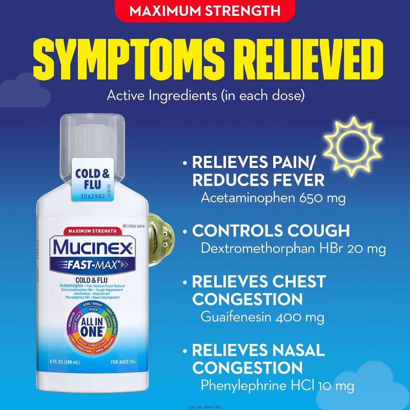 Mucinex Max Strength Cold &#38; Flu Medicine - Liquid - 6 fl oz, 5 of 10