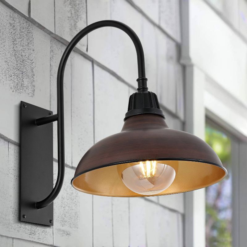 12.25" 1-Light Stanley Farmhouse Industrial LED Gooseneck Arm Outdoor Sconce - JONATHAN Y, 5 of 11