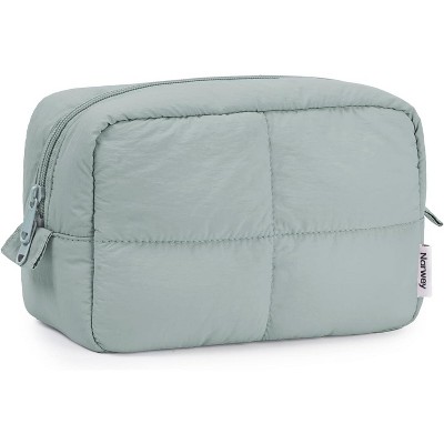 Narwey Puffy Makeup Bag for Travel Women Girl, Quilted Makeup Bag Cosmetic Bag