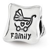 Black Bow Jewelry Sterling Silver Love Marriage Family 3-Sided Trilogy Bead Charm - 3 of 4