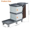 Garvee Commercial Janitorial Cart with 2 Cabinet - Black Housekeeping Caddy with Cover, Shelves, and Vinyl Bag - 3 of 4