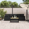 vidaXL Patio Sofa 5-Seater with Cushions Black Poly Rattan - 3 of 4