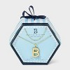 14K Gold Dipped Cubic Zirconia Duo Initial Multi-Strand Necklace - A New Day™ Gold - 3 of 4