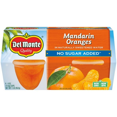 Del Monte Mandarin Oranges In 100% Fruit Juice Fruit Cups - 12ct