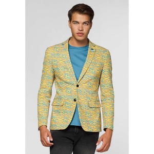 OppoSuits Deluxe Men's Blazer - Electric Wave Retro Style Jacket - Yellow  - Size 38 - 1 of 4