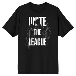 Justice League Movie United We Stand Hero Silhouettes Men's Black T-shirt - 1 of 3
