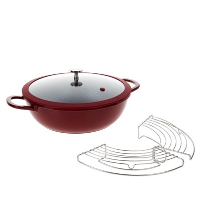 Curtis Stone 4.5QT Cast Aluminum Multi-Pan w/Lid and Rack Refurbished