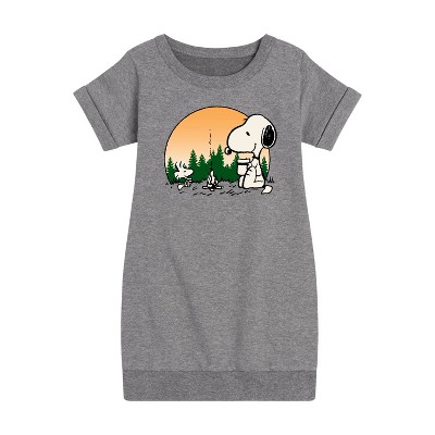 - Peanuts - Campfire Mugs Graphic Short Sleeve Fleece Dress