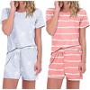 Ekouaer 2 Pack Pajamas Short Sleeve Top with Shorts Sets Comfy Pjs Lounge Sets Sleepwear for Women - 2 of 4