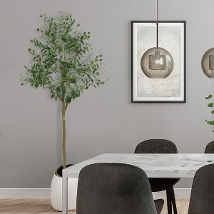Artificial Olive Tree - Indoor Olive Tree Decor, Outdoor Olive Tree Decoration, Removable Artificial Tree, Fake Olive Tree with Leaves - 1 of 4