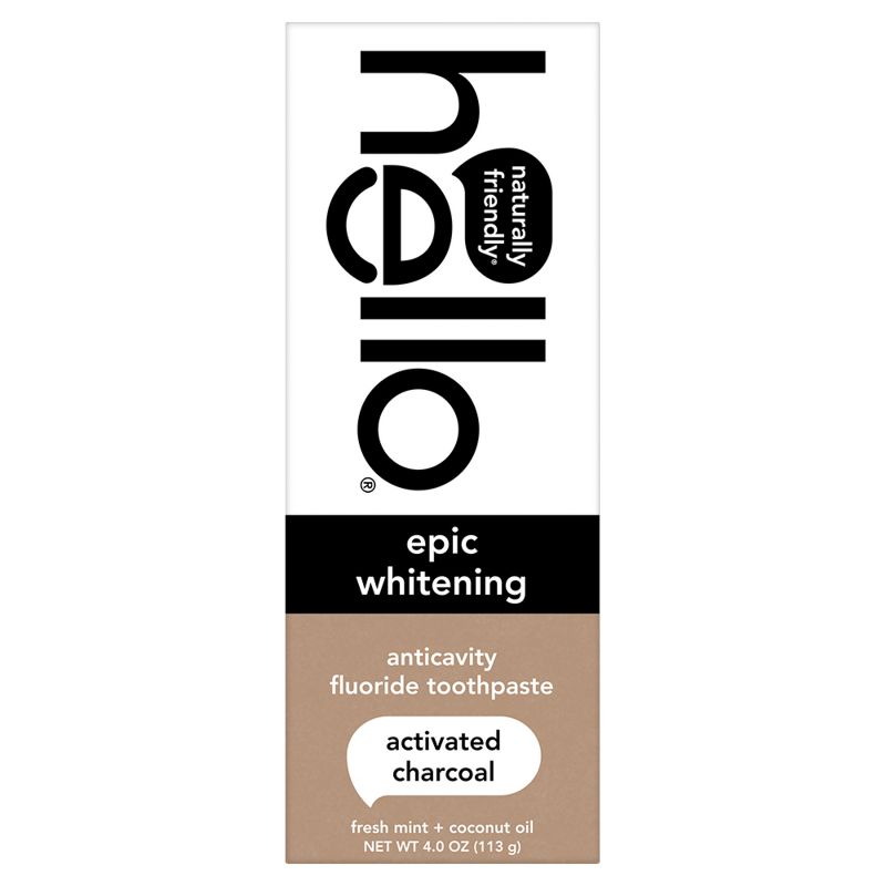 hello Activated Charcoal Whitening Fluoride Toothpaste , sls Free and Vegan , 4oz, 1 of 18