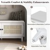 Whisen Boho Entryway Storage Bench, Wooden Shoe Bench, Cushioned Bench with Double Doors - 4 of 4