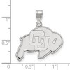 Black Bow Jewelry 14k White Gold Colorado Buffalos NCAA Large Pendant - 2 of 3
