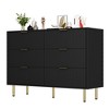 Fluted Wood Dresser 6 Drawers Dresser for Bedroom, Large Modern Chest of Drawers, Brown Dresser - 4 of 4