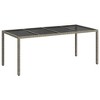 Garden Dining Table Gray 74.8" x 35.4" x 29.5" Poly rattan - 2 of 4