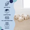 happimess Callan Vintage Industrial Handmade Wire Metal Nesting Storage Baskets with Wood Handles and Fabric Liner - 3 of 4
