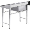 Acekool Stainless Steel Utility Sink, Single Bowl Commercial Prep Sink with Workbench, 25"x37" for Kitchen, Garage, Laundry - 3 of 4