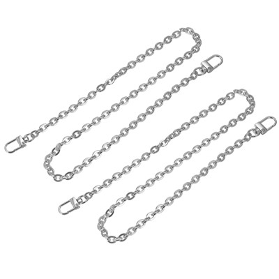 Unique Bargains Iron Flat Handbag DIY Accessories Purse Chain Strap with Buckles 2 Pcs